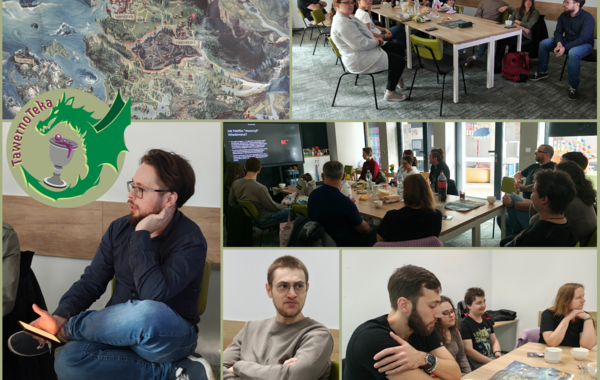 Kolaż ze zdjęć ze spotkania miłośników fantastyki