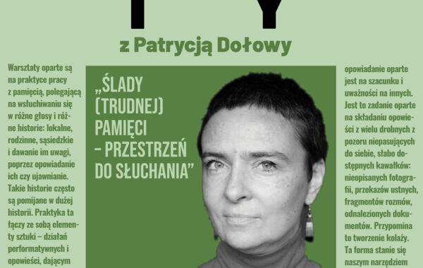 Plakat promujący warsztaty z Patrycją Dołowy