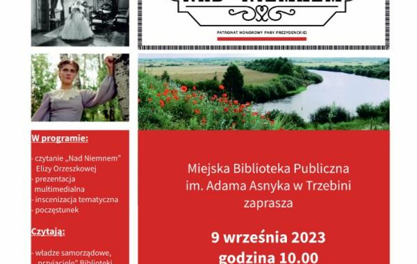 Plakat promujący Narodowe Czytanie, które odbedzie się 9 września 2023 roku o 10:00 godzinie