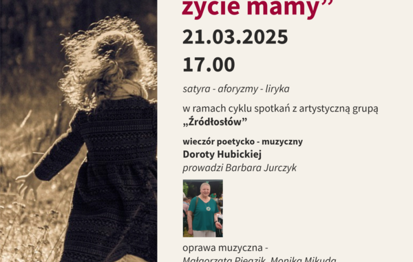 Plakat promujący wieczór poetycko-muzyczny Doroty Hubickiej