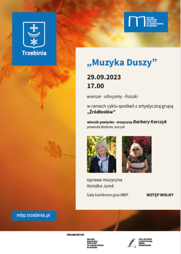 Plakat zapraszający na wieczór poetycko-muzyczny