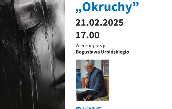 Plakat promujący wieczór poezji Bogusława Urbińskiego