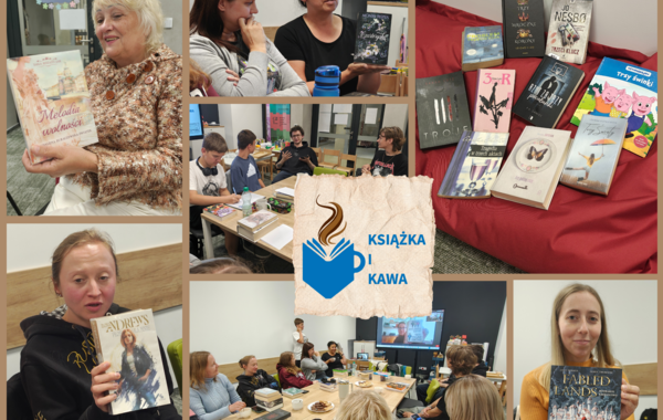 Kolaż ze zdjęć ze spotkania wrześniowego Klubu Czytelniczego