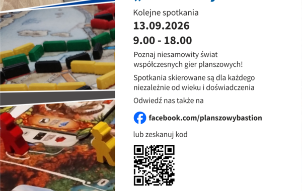 Plakat promujący Trzebiński Klub Gier we wrześniu 2026