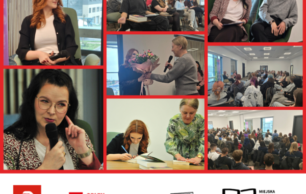 Kolaż ze zdjęć ze spotkania z Karoliną Kolińską