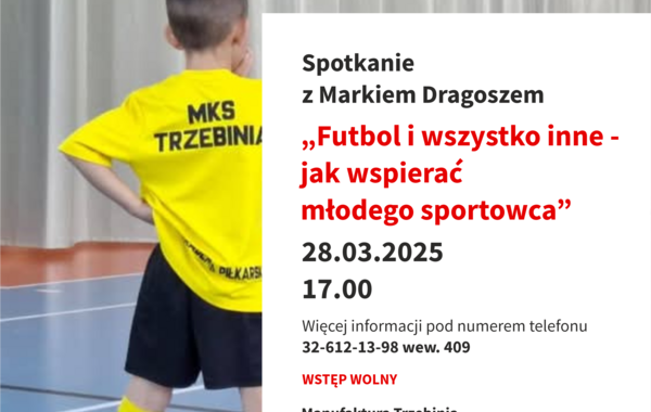 Plakat promujący spotkanie z Markiem Dragoszem