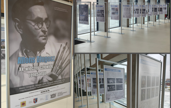 Kolaż ze zdjęć z wystawy Alfonsa Długosza