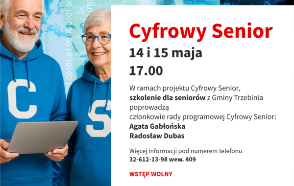 Plakat promujący szkolenie dla seniorów