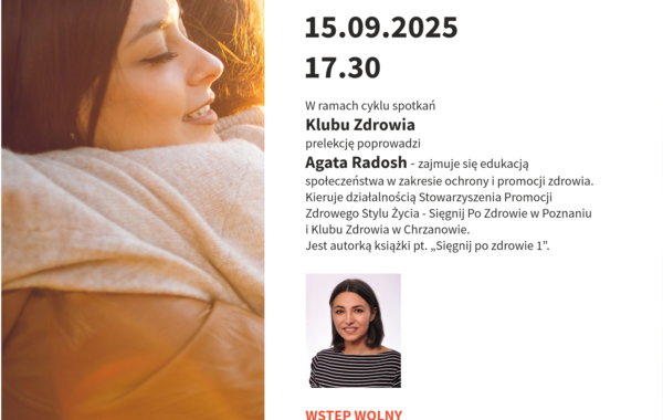 Plakat promujący prelekcję pt. "Przebaczenie - droga do zdrowia i wolności"
