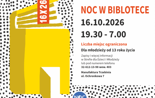 Plakat promujący Noc w Bibliotece, 16.10.2026
