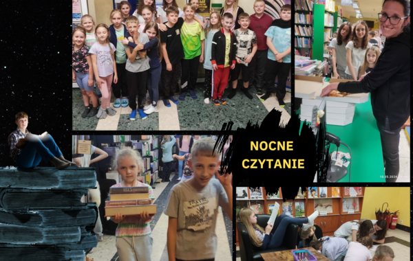 Kolaż ze zdjęć z Nocnego czytania