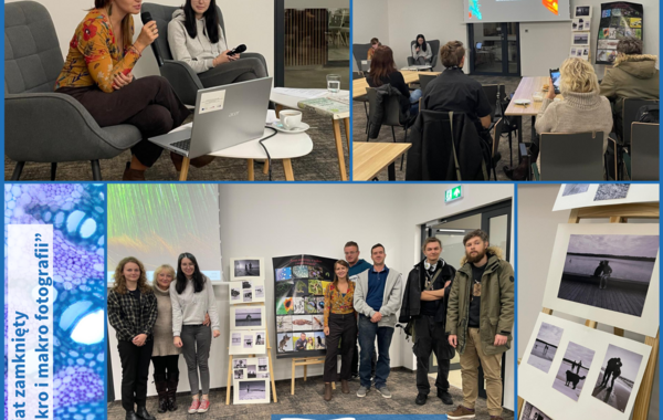 Kolaż ze zdjęć ze spotkania "Świat w mikro i makro fotografii