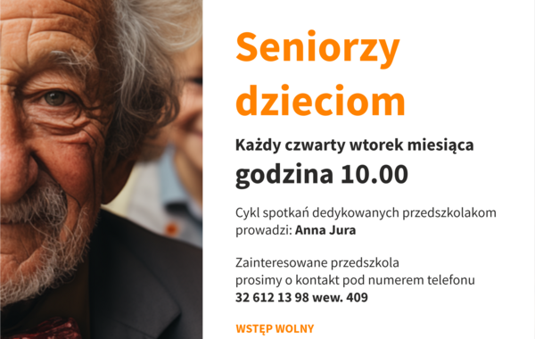 Plakat promujący spotkania z przedszkolakami