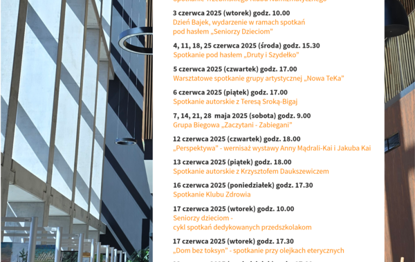 Plakat promujący wydarzenia czerwcowe w Manufakturze