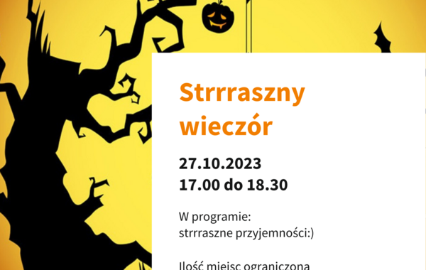 Plakat zapraszający na wieczór z duchami