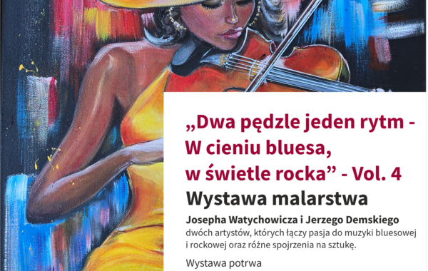 Plakat promujący wystawę malarstwa "Dwa pędzle jeden rytm"