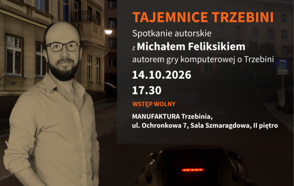 Plakat promujący spotkanie autorskie z Michałem Feliksikiem