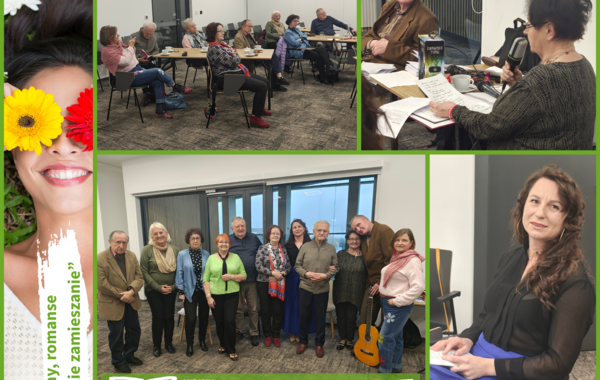 Kolaż zw zdjęć z wieczoru poezji Rymy, romanse