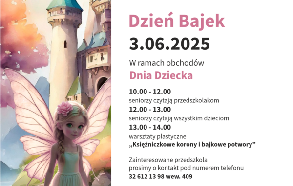 Plakat promujący w ramach obchodów Dnia Dziecka Dzień Bajek