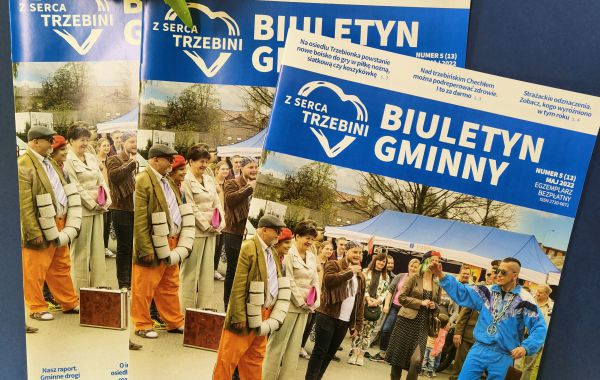 Strona tytułowa bezpłatnego biuletynu gminnego.
