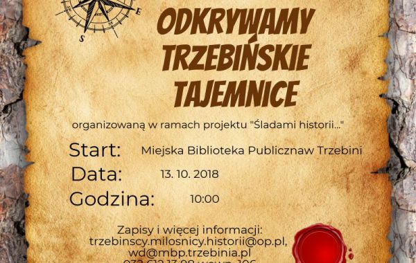 Zaproszenie do udziału w Grze miejskiej Odkrywamy Trzebińskie Tajemnice