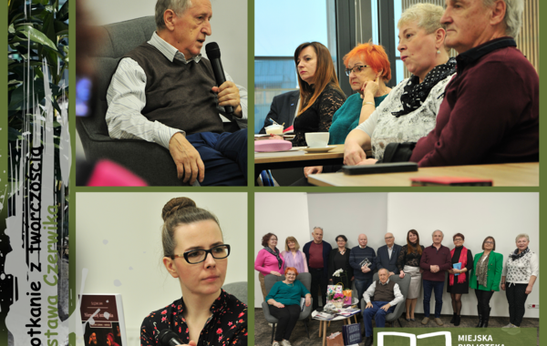 Kolaż ze zdjęć ze spotkania z Gustawem Czerwikiem