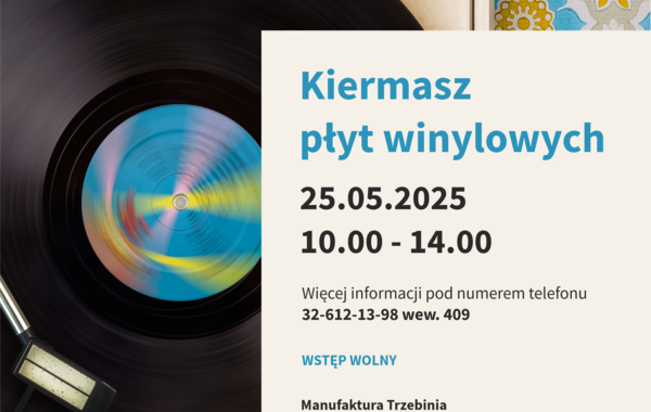 Plakt promujący kiermasz płyt winylowych, 25 maj 2025 rok