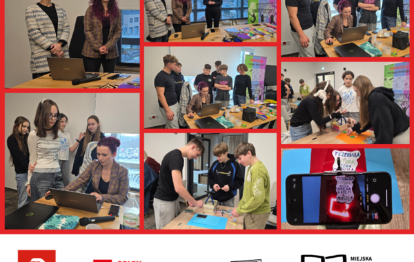 Kolaż ze zdjęć z warsztatów z animacji poklatkowej