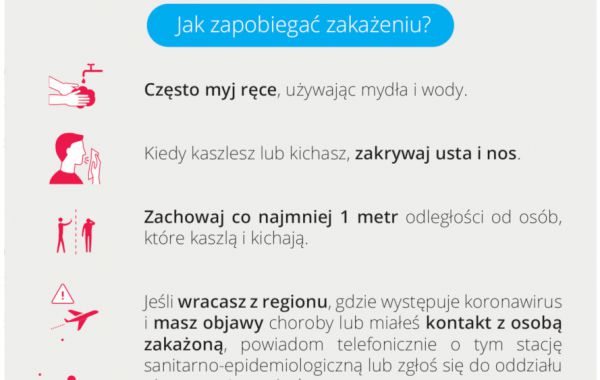 Koronawirus - instrukcja jak zapobiegać zakażeniu