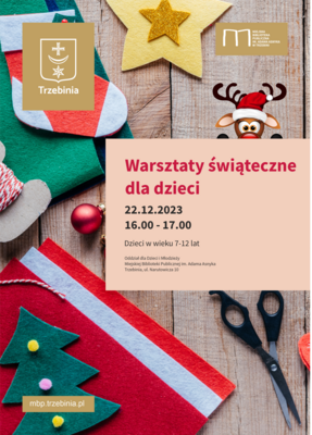 Plakat promujący Warsztaty świąteczne dla dzieci