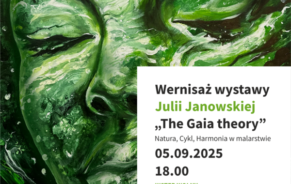 Plakat promujący wernisaż wystawy Julii Janowskiej