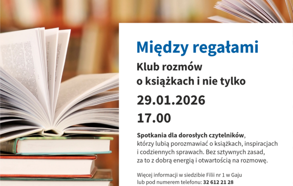 Plakat promujący Klub rozmów o książkach i nie tylko