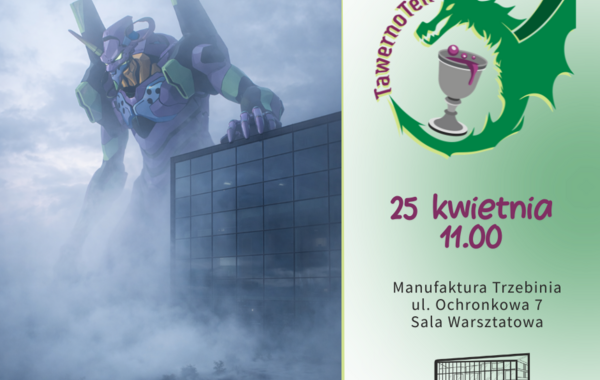 Grafika promująca spotkanie kwietniowe w TawernoTece