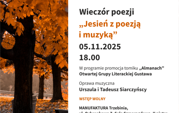 Plakat promujący wieczór poezji "Jesień z poezją i muzyką"