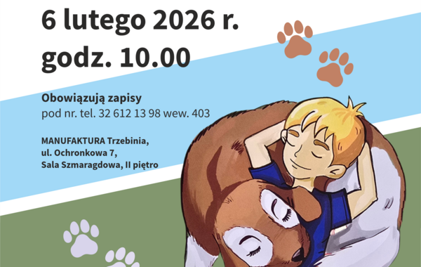 Plakat promujący spotkanie autorskie z Tomem Justyniarskim