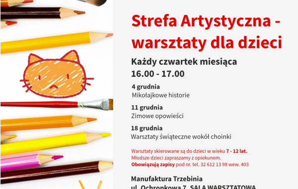 Plakat promujący warsztaty Sterefy Artystycznej w grudniu