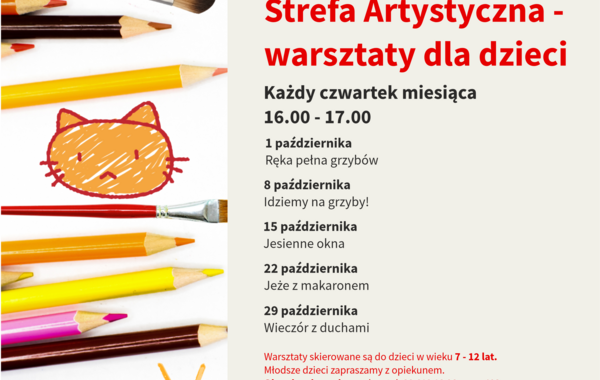 Plakat promujący Strefę Artystyczną w październiku 2026