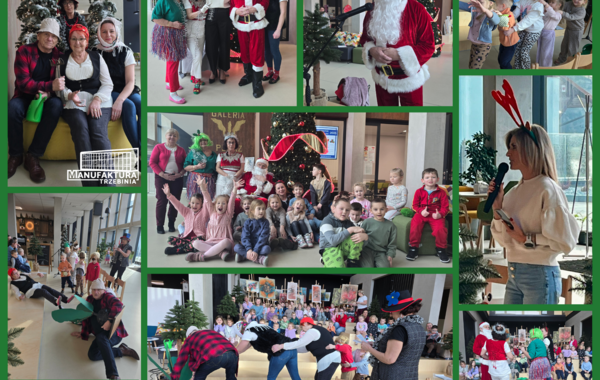 Kolaż ze zdjęć ze spektaklu dla przedszkolaków