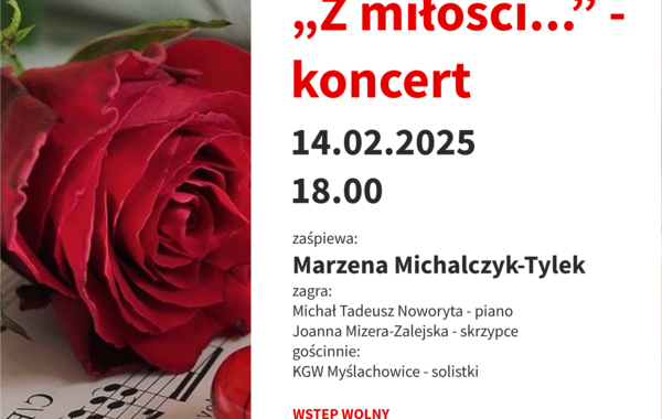 Plakat promujący koncert walentynkowy, 14.02.2025