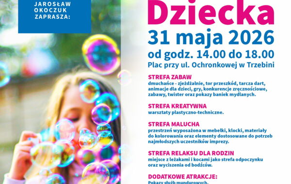 Plakat promujący Trzebiński Dzień Dziecka 2026