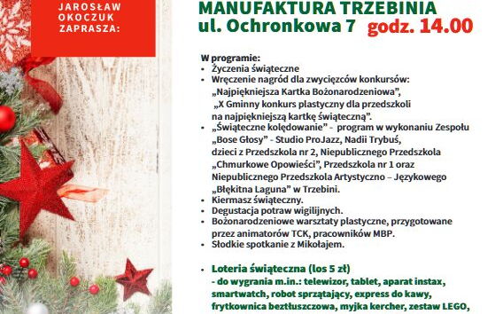 Plakat promujący Wigilię dla mieszkańców