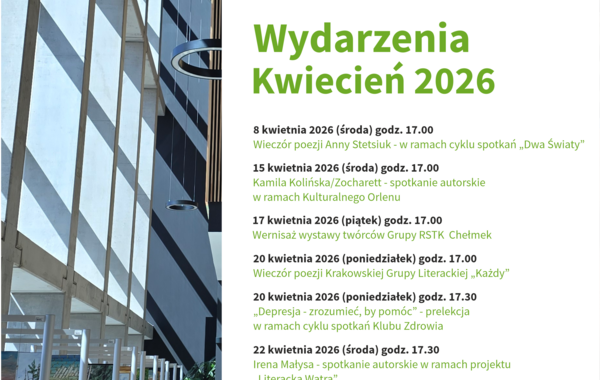 Plakat promujący wydarzenia w kwietniu 2026 roku