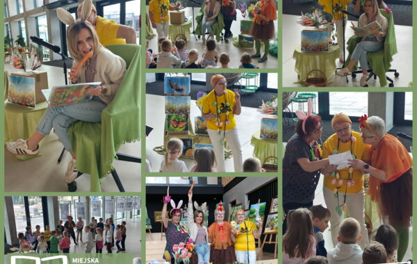 Kolaż ze zdjęć z przedstawienia dla przedszkolaków