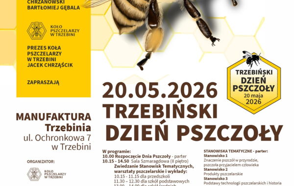 Plakat zapraszający na imprezę pszczelarską