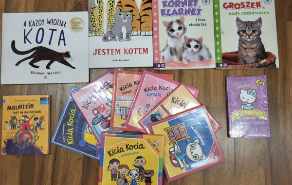 Prezentacja książek z kotem w tytule