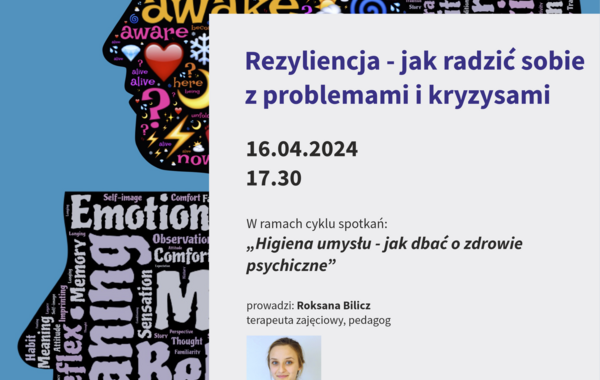 Plakat promujący cykl spotkań z psychologiem