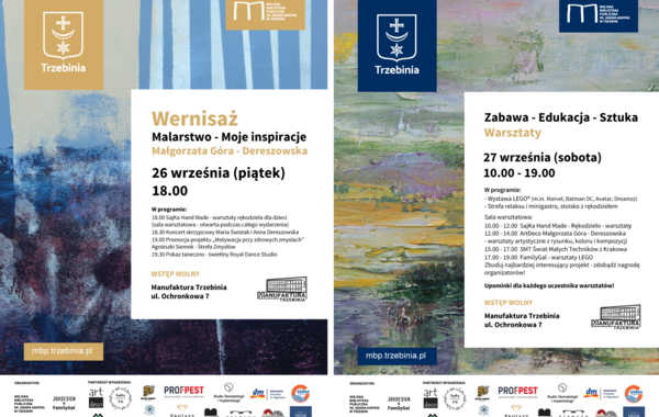 Plakat promujący Wrnisaż oraz warsztaty -Zabawa-Edukacja-Sztuka