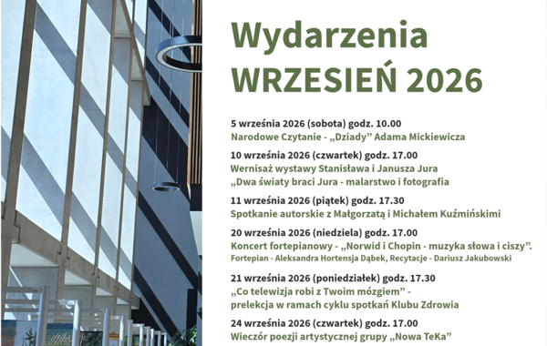 Plakat promujący Wydarzenia na wrzesień 2026 rok