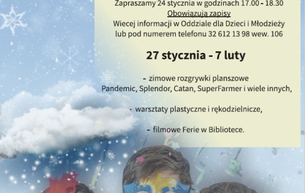 Zaproszenie na Ferie w Bibliotece