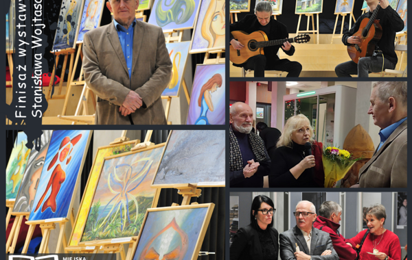 Kolaż ze zdjęć z finisażu wystawy Stanisława Wojtasa